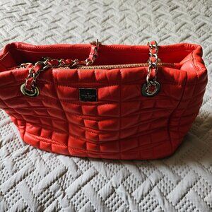 Kate Spade Red Leather Quilted Handbag